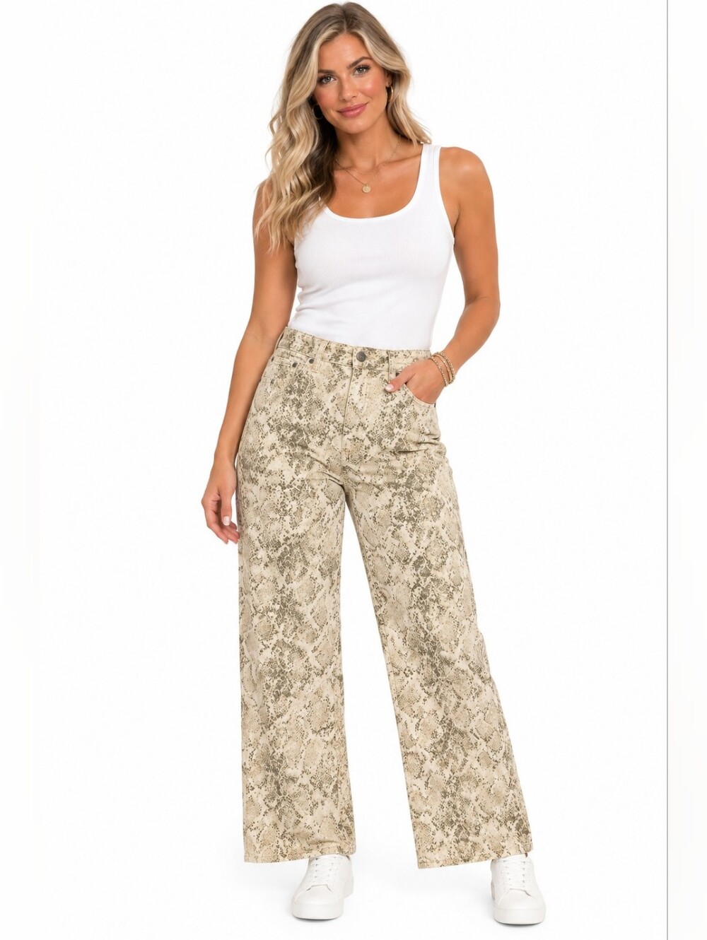 Wild Fable Snakeskin Print Wide Leg Jeans Women's 00 NWT